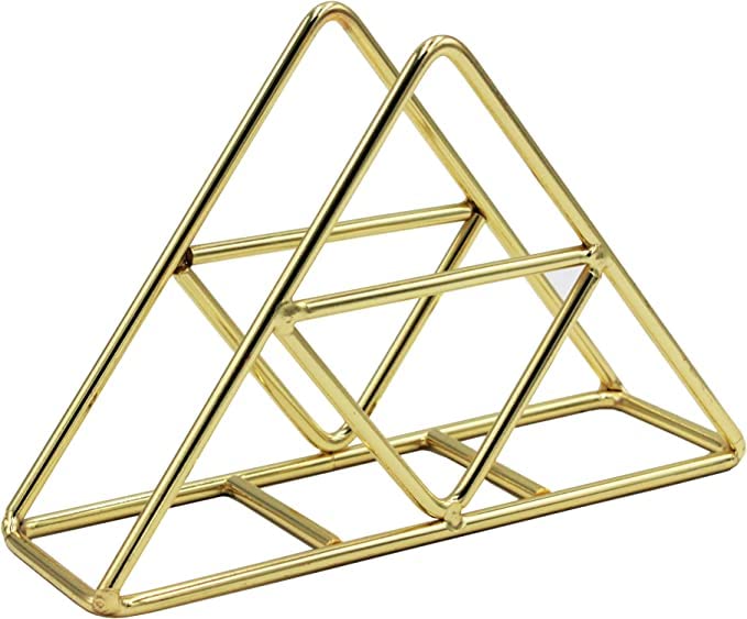 Premium Gold Metal Napkin Holder Triangle Design Tissue Stand for Dining Table Kitchen Decor