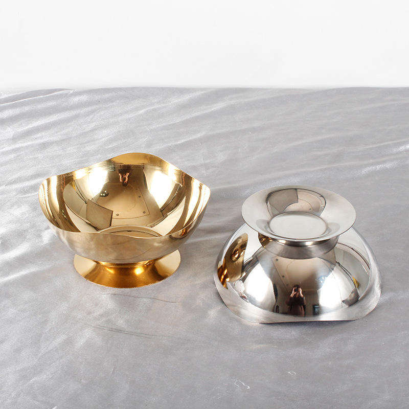 Premium 16cm Stainless Steel Wave-Rim Salad Bowl – Modern Pedestal Serving Dish for Fruit, Snacks & Table Decor