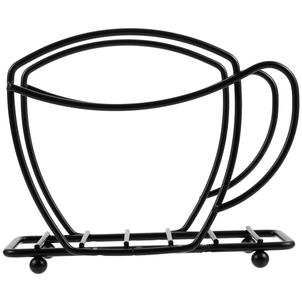 Black Metal Napkin Holder Modern Curve Design Tissue Stand for Dining Table Kitchen Decor