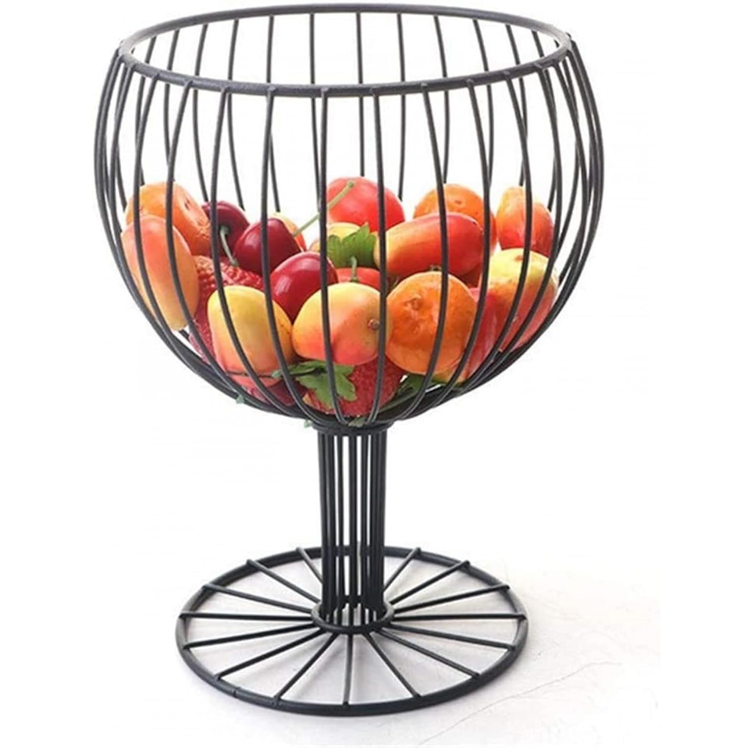 Wine Glass Shaped Fruit Basket Bowl |Creative Countertop Fruit Stand for Counter Kitchen Decorative for Table | Metal Fruit and Vegetable Basket
