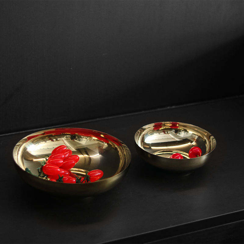 Artisanal Brass-Finish Decorative Bowl – Modern Metallic Table Centerpiece & Serving Platter for Home Décor