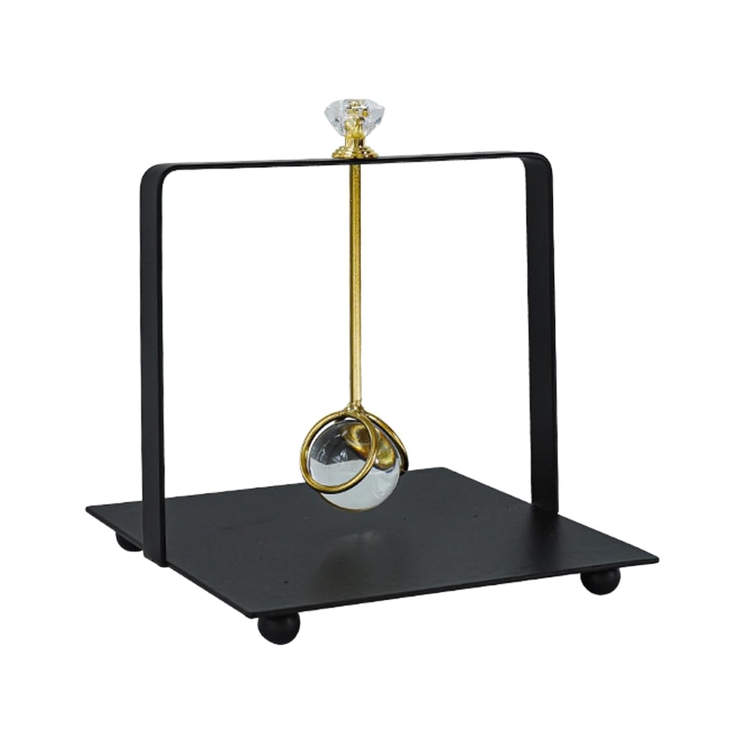 Modern Black Metal Napkin Holder with Hanging Weight Tissue Stand for Dining Table Kitchen Decor