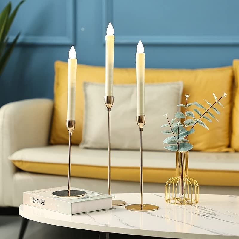 Gold Metal Candle Stand | Tall Decorative Candle Holder for Home Decor, Wedding, Table Centerpiece | Iron Candlestick