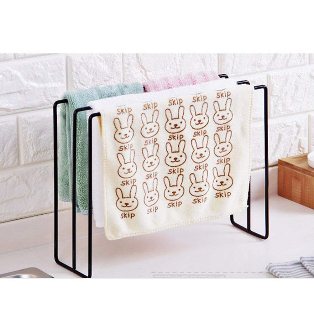 Modern Black Metal Paper Towel Holder Vertical Standing Kitchen Roll Dispenser Storage Rack for Countertop and Dining Table