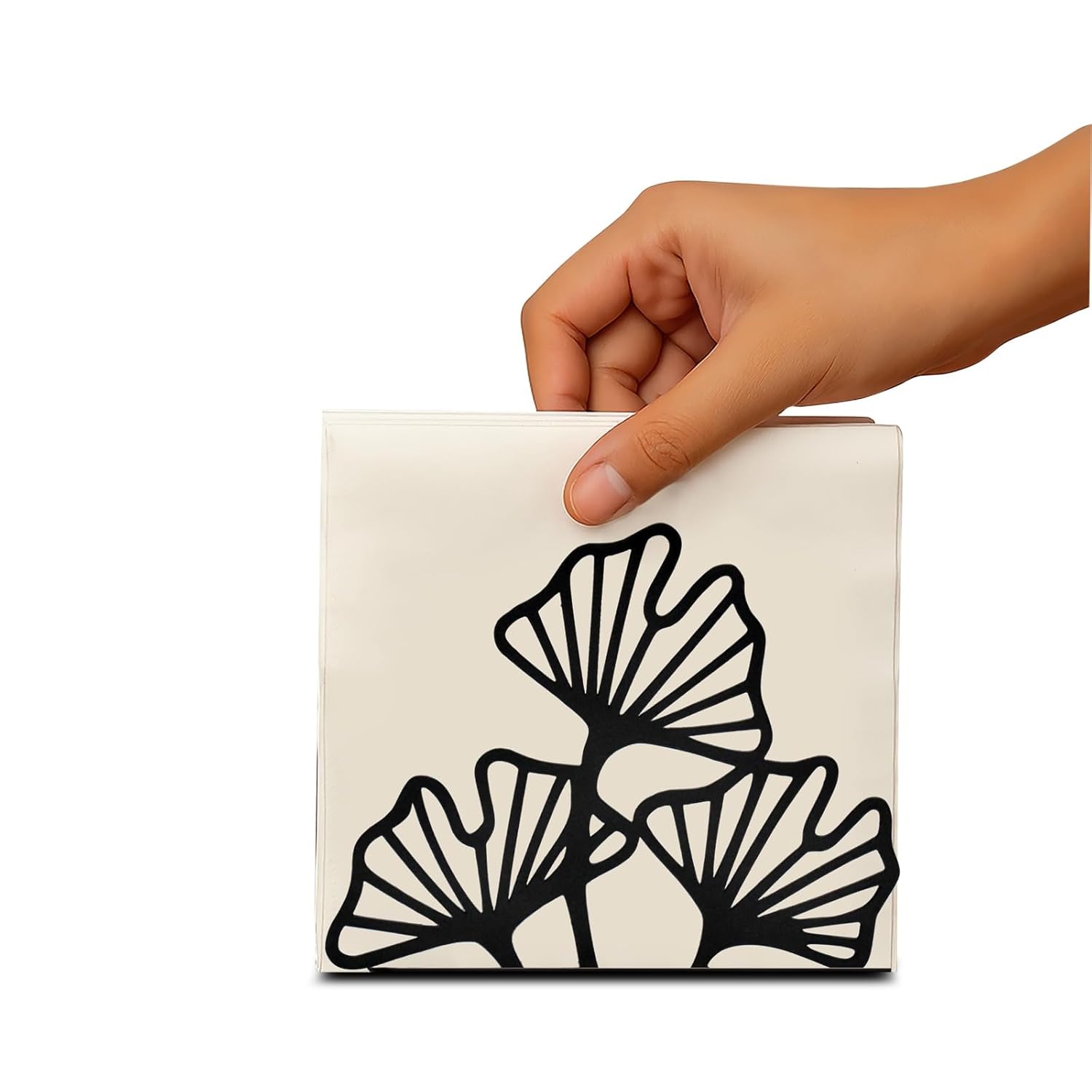 Modern Black Metal Napkin Holder Leaf Design Tissue Stand for Dining Table Kitchen Home Decor